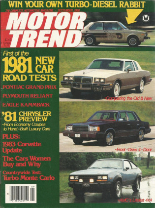 MOTOR TREND 1980 SEPT - 924 CARRERA, R5 TURBO, VETTE